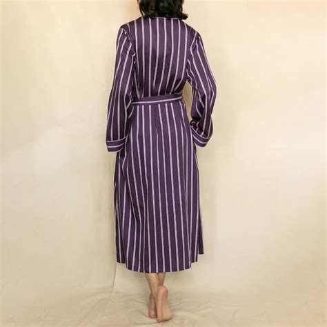 Multi Wimbledon Printed Stripe Long Dressing Gown Brandalley