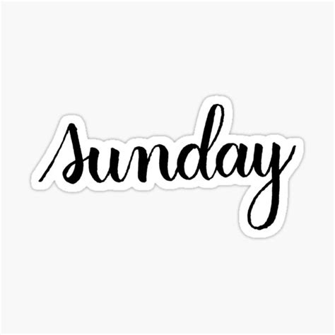 "Sunday Calligraphy Label" Sticker for Sale by the-bangs | Redbubble