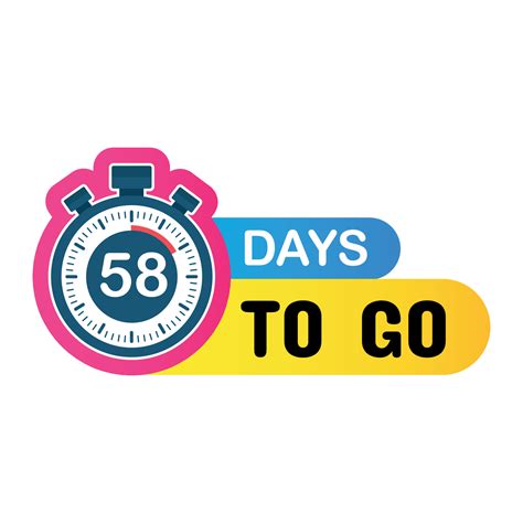 58 Days To Go Countdown Timer Clock Icon 23666869 Vector Art At Vecteezy