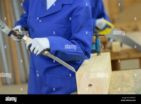 Workers In Carpentry Workshop Stock Photo Alamy