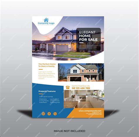 Premium Vector | Modern House for Sale Flyer Property Real Estate
