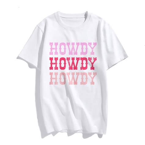 Vintage White Howdy Rodeo Western Country Southern Cowgirl T Shirt