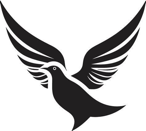 Black Dove Vector Logo with Calligraphic Background A Beautiful and ...