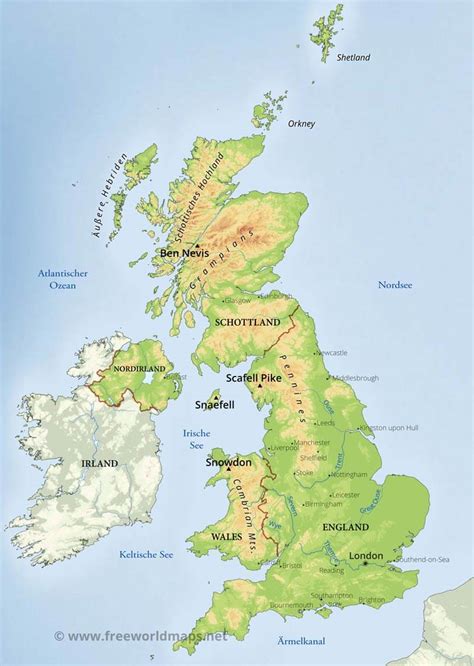 Großbritannien Karten Freeworldmaps net