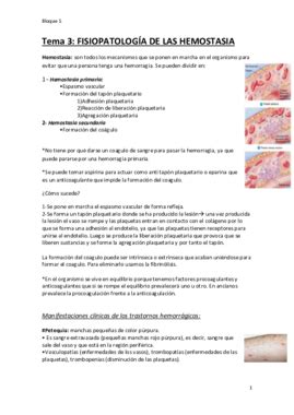 Bloque 5 Tema 3 FISIOPATOLOGIA DE LA HEMOSTASIA Pdf