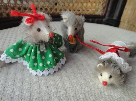 Original Fur Toys W Germany Mouse Trio And Cradle For Baby Etsy Toy