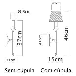 Lumin Ria De Parede Arandela Cl Ssica Tocheiro Old Lumilandia