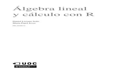 Lgebra Lineal Y C Lculo Con R Openaccess Uoc Eduopenaccess Uoc Edu