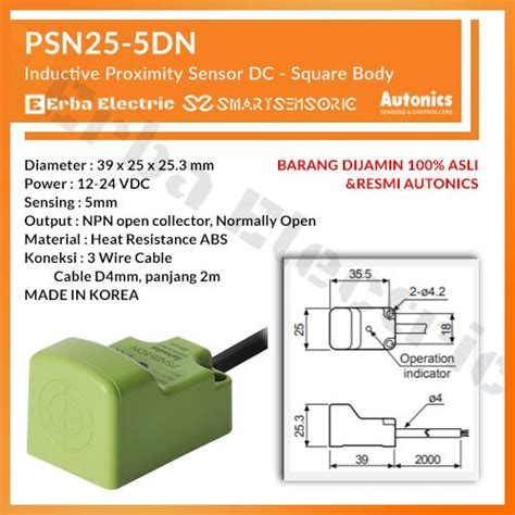 Jual Autonics PSN25 5DN Inductive Proximity Sensor Deteksi Besi