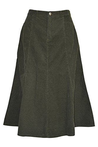 Ladies Plus Size Long Flared Olive Corduroy Skirt 14 34 Corduroy Skirt Skirts Womens Skirt