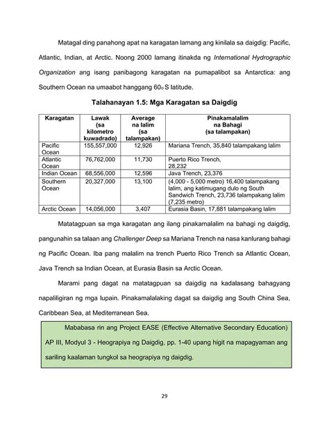 MODYUL I HEOGRAPIYA NG DAIGDIG GRADE 8 FIRST QUARTER PDF