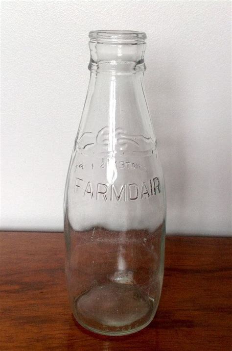 A Vintage Thick Glass One Pint Milk Bottle From The 1960s Farmdair And Contents 1pt W453k