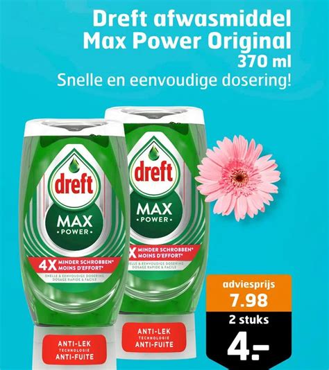 Dreft Afwasmiddel Max Power Original Aanbieding Bij Trekpleister