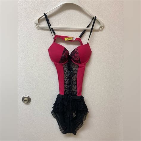 Just Sexy Lingerie Intimates Sleepwear Just Sexy Lingerie Raspberry With Black See Theough