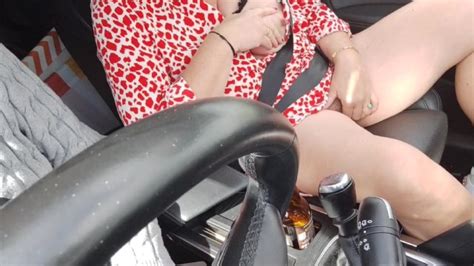 Hitchhiker Without Panties Thanks Me By Wanking Her Hairy Pussy And Big Tits In The Car Xxx