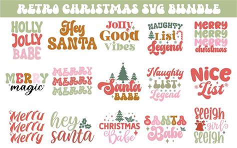 Premium Vector Retro Christmas Svg Bundle