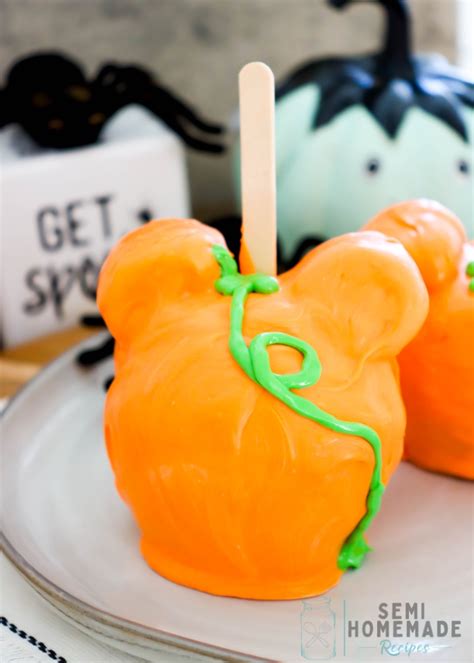 Mickey Pumpkin Caramel Apples Halloweentreatsweek Semi Homemade Recipes