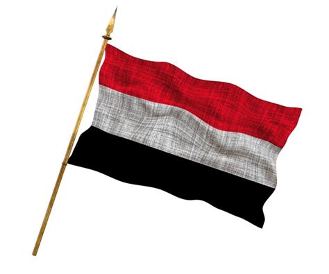 Fondo De La Bandera Nacional De Yemen Con La Bandera De Yemen Foto