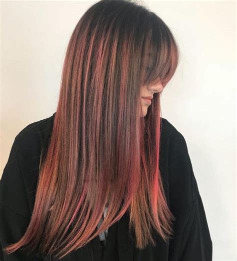 Brown Hair With Pastel Pink Highlights