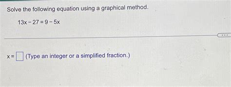 Solved Solve The Following Equation Using A Graphical