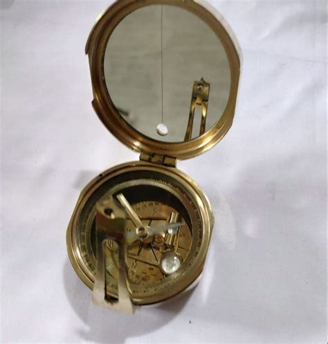 Golden Vintage Stanley London Brass Compass For Measuring Direction Sizediameter 3 Inch At