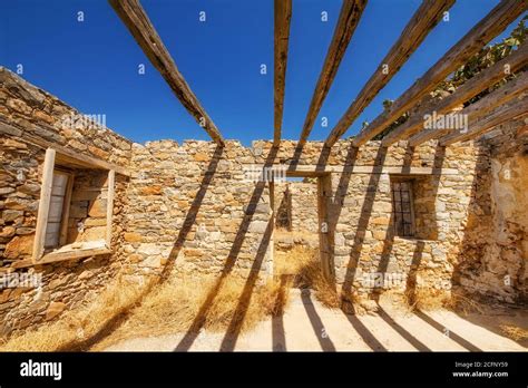 Ancient Ruins Of A Fortified Leper Colony Spinalonga Kalydon Island