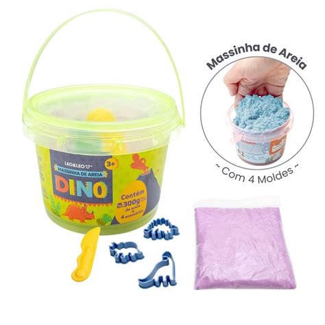 Brinquedo Kit Massinha De Areia Colorida 4 Moldes Formas Massa Mágica