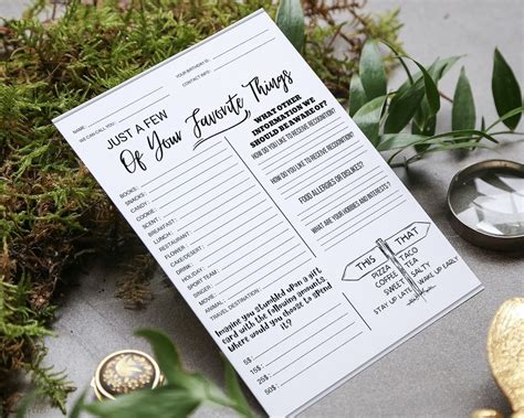 Employee Favorites List Employee Wishlist Printable Employee Etsy