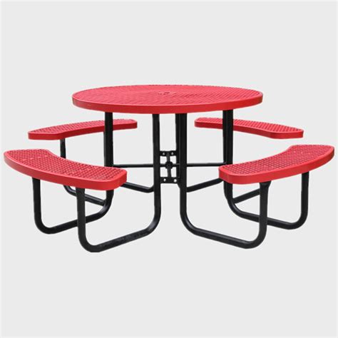 expanded metal round restaurant commercial picnic table