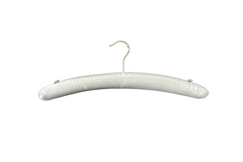 H107wsh SATIN PADDED COAT HANGER WHITE - Eves Hotel Supplies