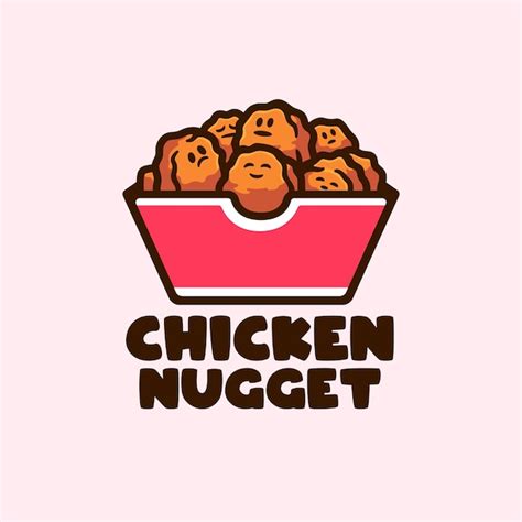 Premium Vector Chicken Nugget Character Logo Cartoon Mascot Vector