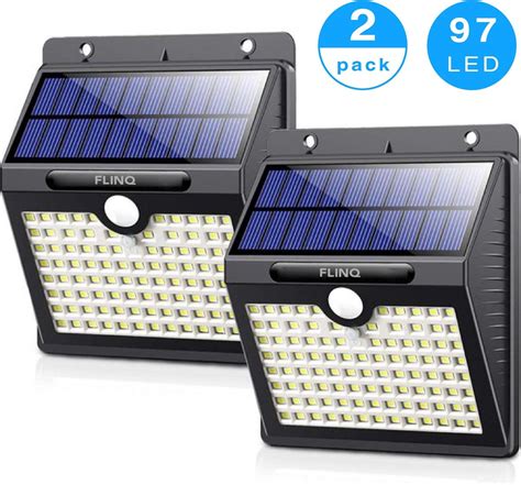 FlinQ Solar Buitenlamp Met Bewegingssensor 97 LEDs Wit Licht