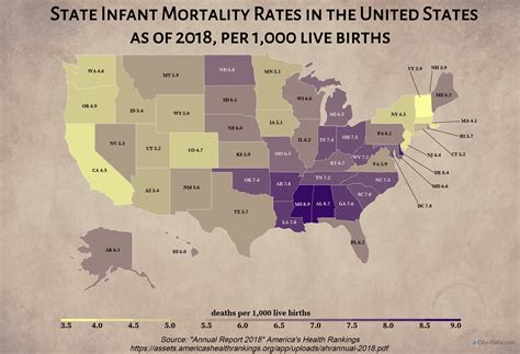 State infant mortality rates in the United States as of 2018, per 1,000 live births : r/MapPorn