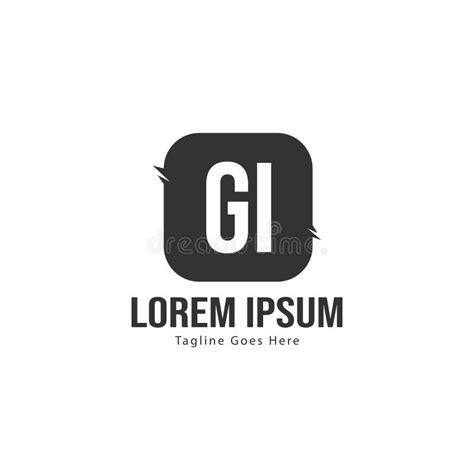 Initial GI Logo Template With Modern Frame Minimalist GI Letter Logo