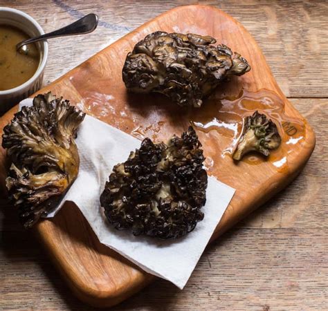 Roasted Maitake Mushrooms With Anchovy Sauce Forager Chef