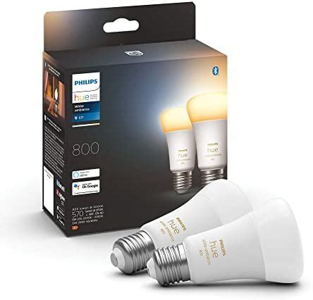 Philips Hue White LED Smart Light Bulb 2 Pack E27 Edison Screw 60W