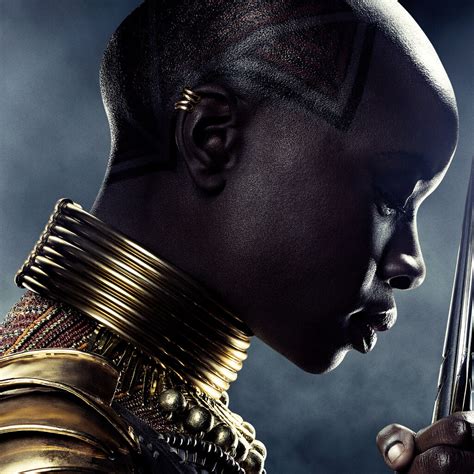 1024x1024 Danai Gurira In Black Panther Poster 5k 1024x1024 Resolution ...