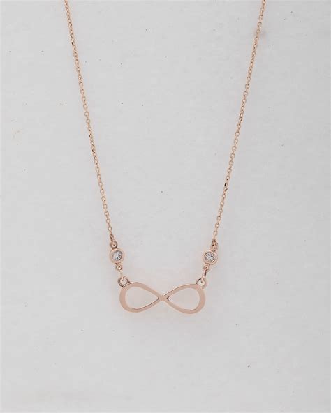 Solid Gold Infinity Necklace 14k Gold Infinity Symbol Simple Etsy