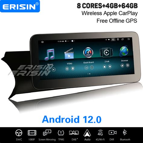 10 25 IPS 8 Cœur 64Go Android 12 Autoradio DAB GPS Navi pour Mercedes