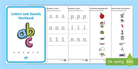 Letters And Sounds Workbook Satpin Phonics Teacher Made