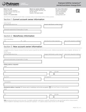 Fillable Online Putnam For America Owner Successor Change Form Fax