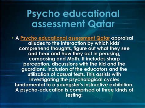 Ppt Psycho Educational Assessment Qatar Powerpoint Presentation Free