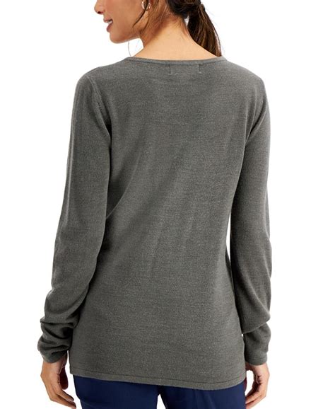 Karen Scott Luxsoft Cable Knit V Neck Sweater Created For Macys Macys