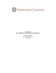 Recrystallization And Melting Point Determination Docx Experiment