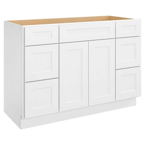 Homeibro 48 In W X 21 In D X 34 5 In H In Shaker White Plywood Ready To