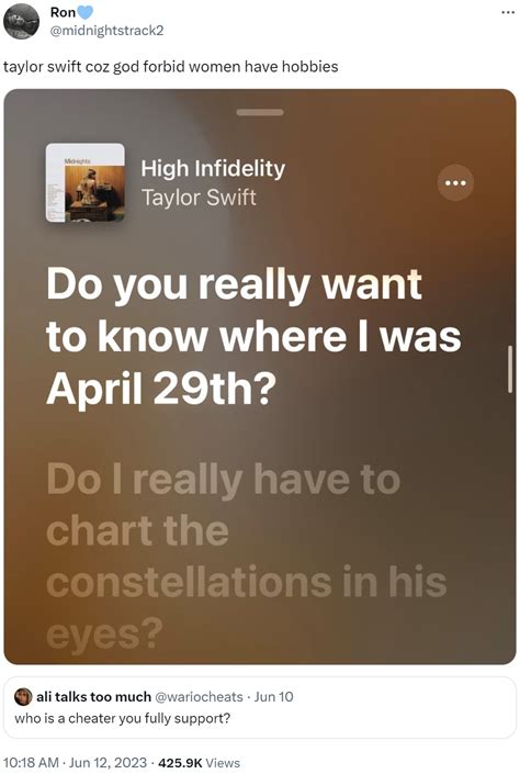 taylor swift coz god forbid women have hobbies | God Forbid Women Have