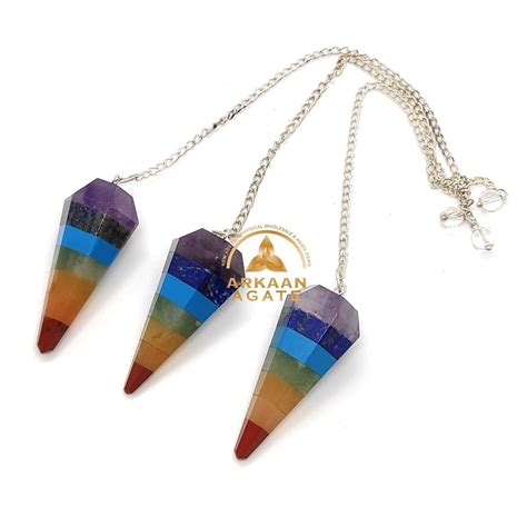 Chakra Bonded Crystal Healing Pendulum Chakra Stones Meditation