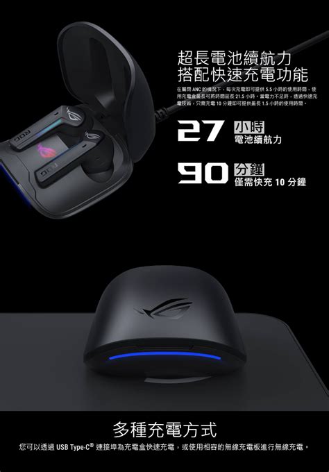 Asus 華碩 Rog Cetra True Wireless 真無線電競耳機 白色 Pchome 24h購物