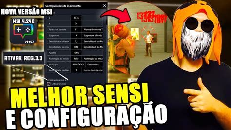 A MELHOR SENSI PARA EMULADOR MSI 4 240 NO FREE FIRE MIRA GRUDA NA