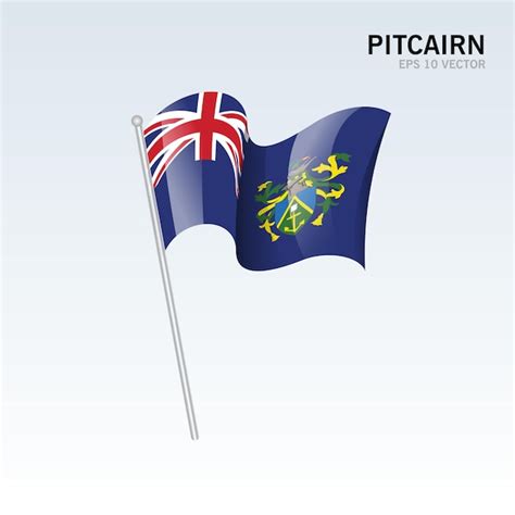 Premium Vector Pitcairn Islands Waving Flag Isolated On Gray